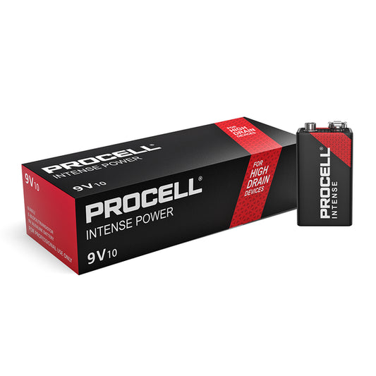 Duracell Procell Intense Power 9V PP3 6LR61 PX1604 Batteries | Box of 10