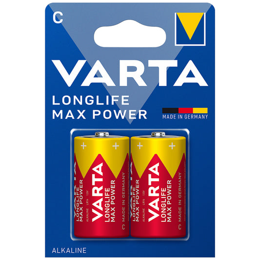 Varta Longlife Max Power C LR14 Alkaline Batteries | 2 Pack