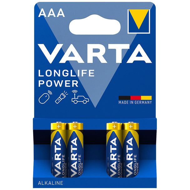 Varta Longlife Power AAA LR03 Alkaline Batteries | 4 Pack