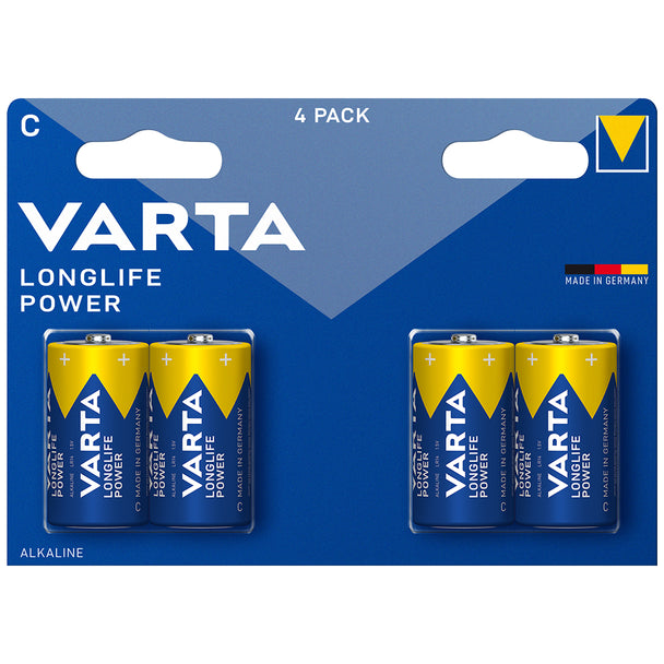 Varta Longlife Power C LR14 Alkaline Batteries | 4 Pack