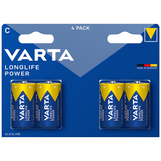 Varta Longlife Power C LR14 Alkaline Batteries | 4 Pack