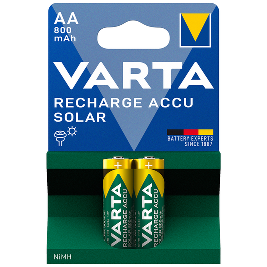 Varta Solar Garden Lights AA HR6 800mAh Rechargeable Batteries | 2 Pack