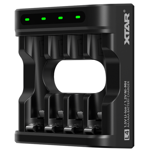 Xtar L4 Channel USB Charger for 1.5V Lithium & 1.2V NiMH AA/AAA Batteries