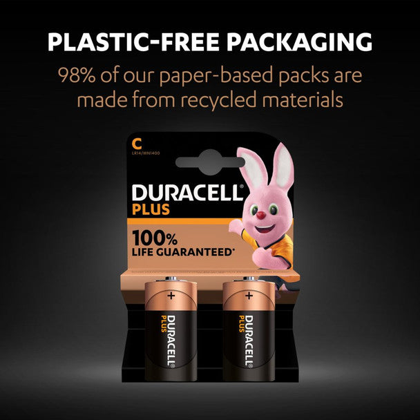 Duracell Plus C LR14 Batteries | 2 Pack