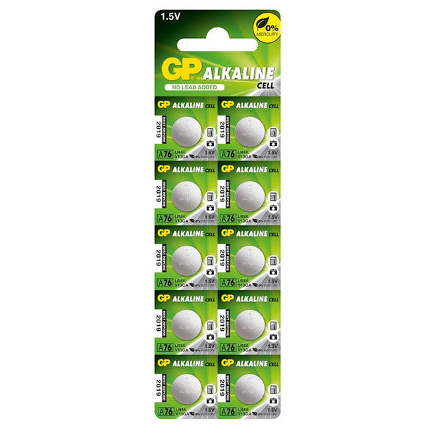 GP A76 LR44 Button Cell Batteries | 10 Pack