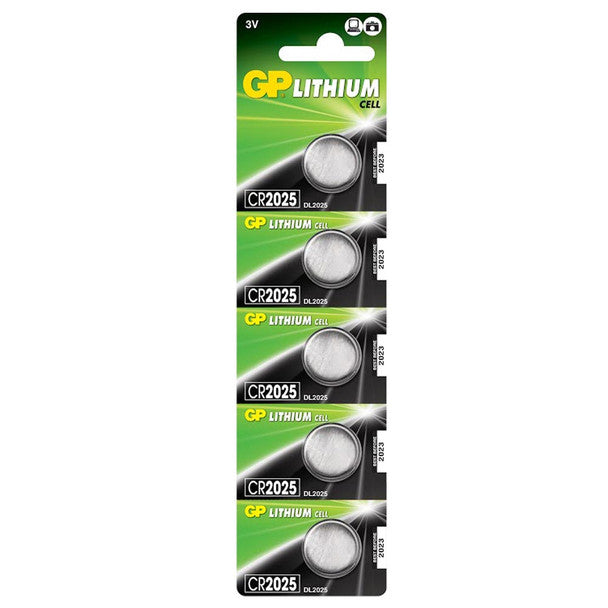 GP CR2025 Coin Cell Batteries | 5 Pack