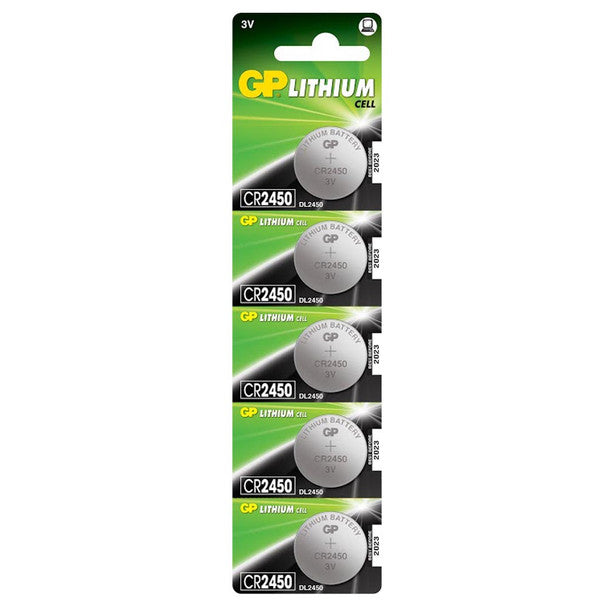 GP CR2450 Coin Cell Batteries | 5 Pack