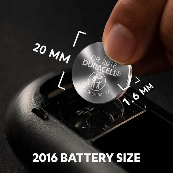 Duracell DL2016 CR2016 Lithium Coin Cell Batteries | 4 Pack