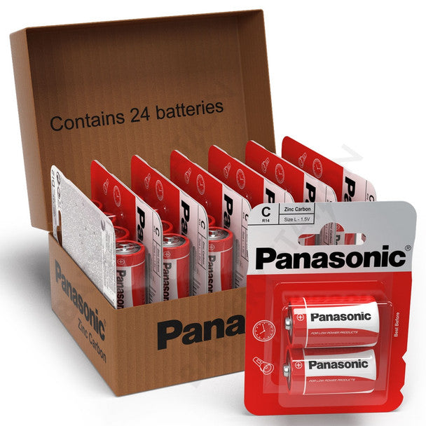 Panasonic Zinc C LR14 Batteries | 24 Pack