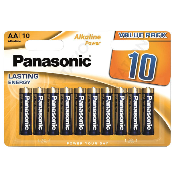 Panasonic Alkaline Power (Bronze) AA LR6 Batteries | 10 Pack