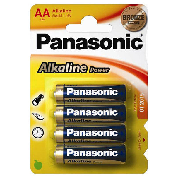 Panasonic Alkaline Power (Bronze) AA LR6 Batteries | 4 Pack