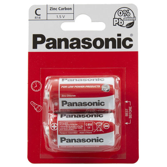 Panasonic Zinc C LR14 Batteries | 2 Pack