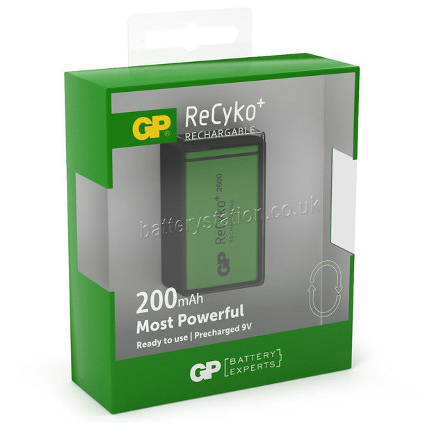 GP ReCyko+ 9V PP3 200mAh Rechargeable Batteries | 1 Pack