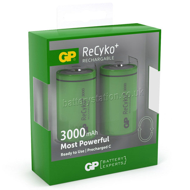 GP ReCyko+ C LR14 3000mAh Rechargeable Batteries | 2 Pack