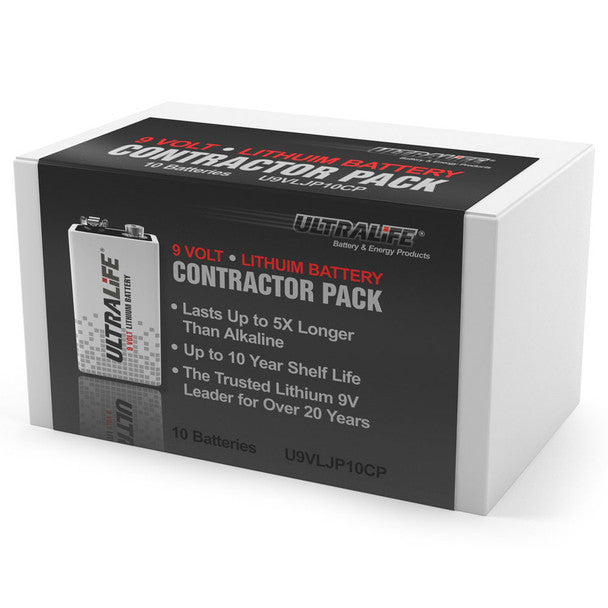 Ultralife 9V Lithium Battery U9VL JP Contractor | 10 Pack